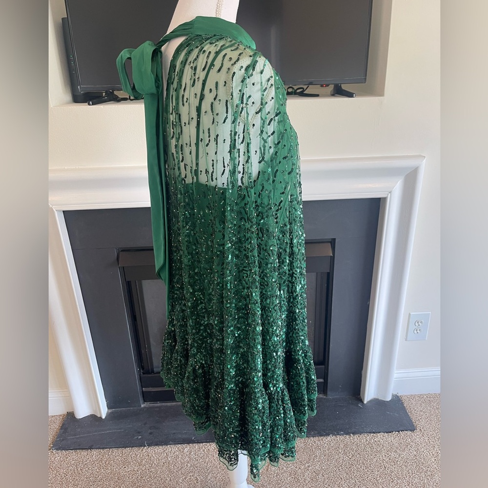 Alice + Olivia Zenon Embellished Tie-Neck Cape Mini Dress 
$1,495 NWT - Picture 5 of 11
